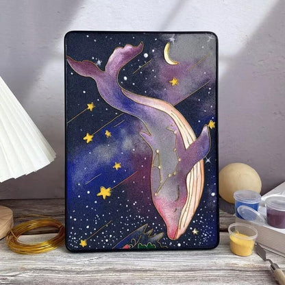 Whales, DIY Cloisonne Filigree Enamel Painting Kit, with Tutorial& All Tools