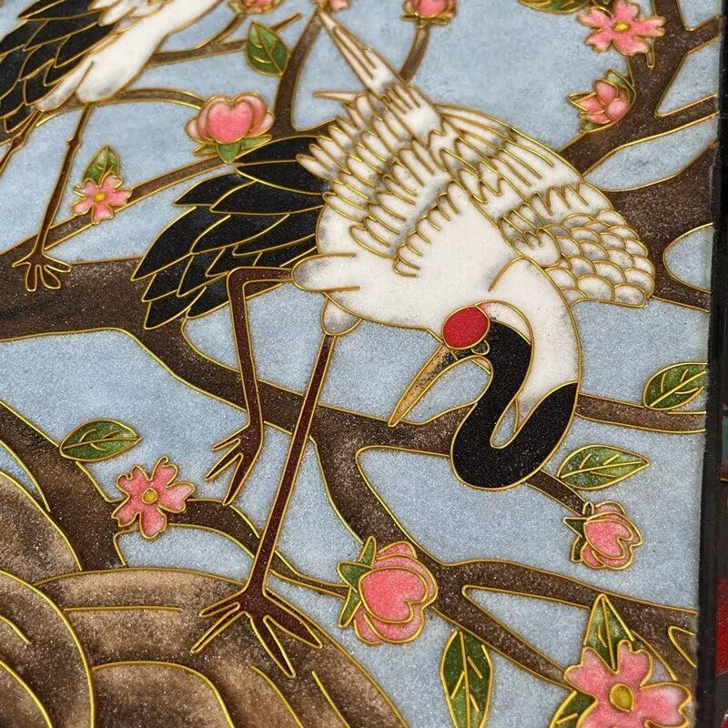 Cloisonne DIY Kit Suitable for Beginners,Koi and Crane,Home Decoration,Including All Tools,Paint by Numbers Kit,Pre-Drawn Painting for Adults and Kids,8.3'' W x 12'' L Frame,Folk Art