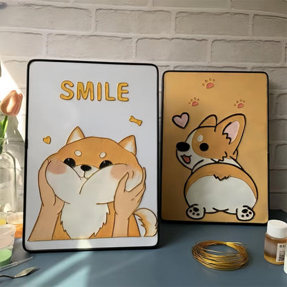 Dogs, DIY Cloisonne Filigree Enamel Kit, with Tutorial& All Tools