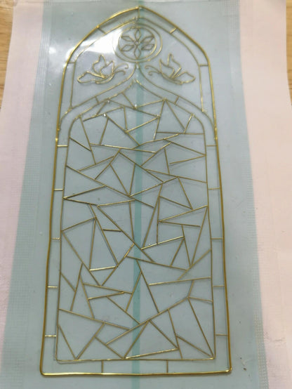 DIY Filigree Cloisonne Enamel Paint by Numbers Kit,Mosaic Window,Pre-Drawn Painting for Adults Beginners and Kids,1.6" W x 5" L,Folk Art