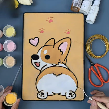 Dogs, DIY Cloisonne Filigree Enamel Kit, with Tutorial& All Tools