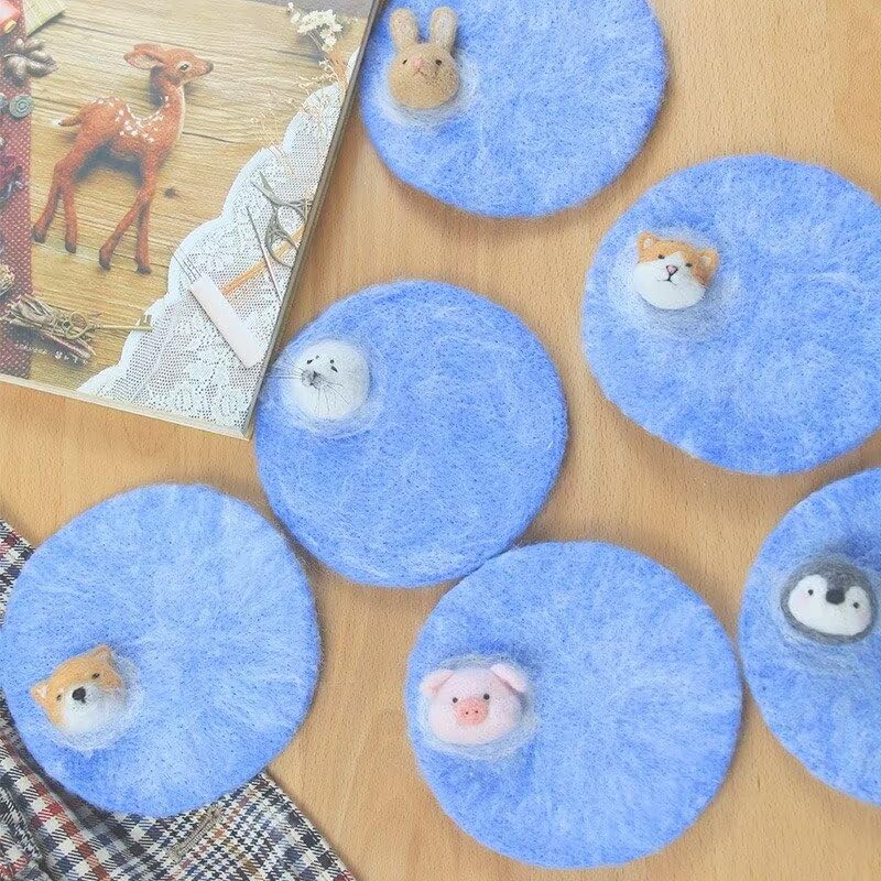 Needle Felting Kit,Starter,Animal Cup Coaster,Felting Kit for Beginners Adult, Kids, Felting Supplies, Felting Pad, Felting Wool,Tutorial and Instruction