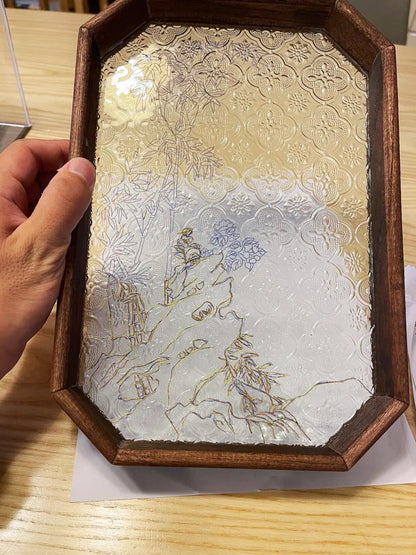 Bamboo Filigree on Glass, DIY Cloisonne Filigree Enamel Painting Kit, with Tutorial& All Tools