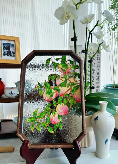 Peaches Filigree on Glass, DIY Cloisonne Filigree Enamel Painting Kit, with Tutorial& All Tools