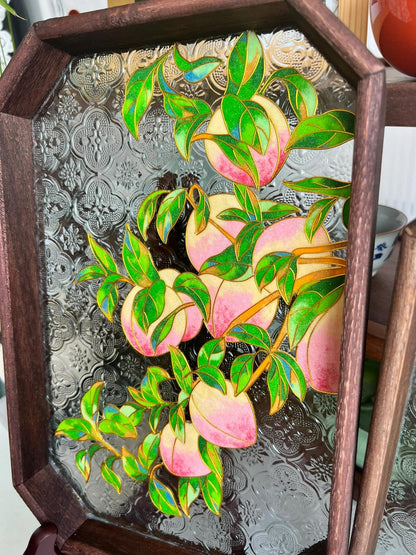 Peaches Filigree on Glass, DIY Cloisonne Filigree Enamel Painting Kit, with Tutorial& All Tools
