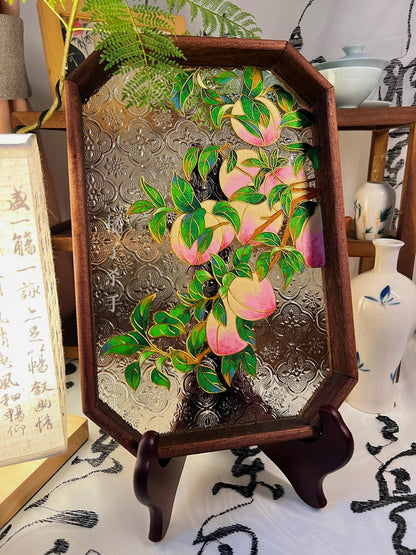 Peaches Filigree on Glass, DIY Cloisonne Filigree Enamel Painting Kit, with Tutorial& All Tools
