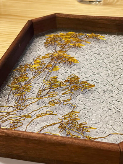 Bamboo Filigree on Glass, DIY Cloisonne Filigree Enamel Painting Kit, with Tutorial& All Tools