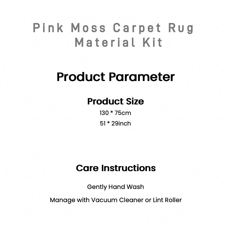 Latch Hook Kit Pink Moss Carpet Rug Beginner DIY Project with Tutorials Material Package Handmade Gift Homemade Bedroom Living Room Bedside 50"x 30"