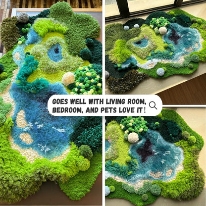 Salt Lake Moss Carpet, Latch Hook Kit, Beginner DIY Project with Tutorials