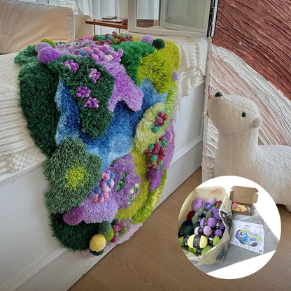 Lavender Moss Carpet, Latch Hook Kit, Beginner DIY Project with Tutorials