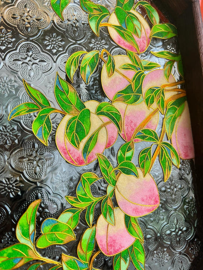 Peaches Filigree on Glass, DIY Cloisonne Filigree Enamel Painting Kit, with Tutorial& All Tools