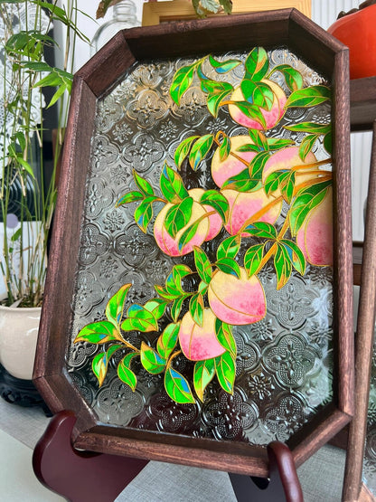 Peaches Filigree on Glass, DIY Cloisonne Filigree Enamel Painting Kit, with Tutorial& All Tools
