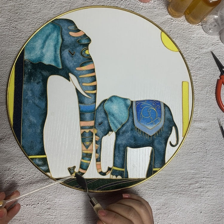 Elephant,Beginner Cloisonne Enamel DIY Kit, with Tutorial& All Tools