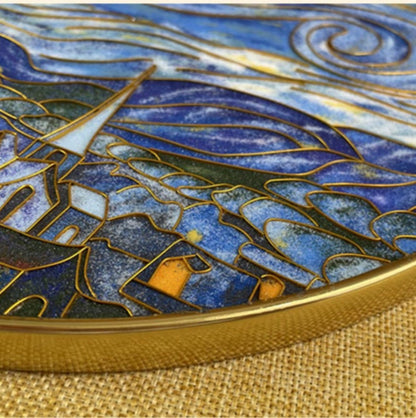 Starry Night with Cats, DIY Cloisonne Filigree Enamel Kit, with Tutorial& All Tools