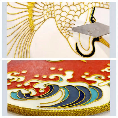 Crane and Sun, DIY Cloisonne Filigree Enamel Kit, with Tutorial& All Tools