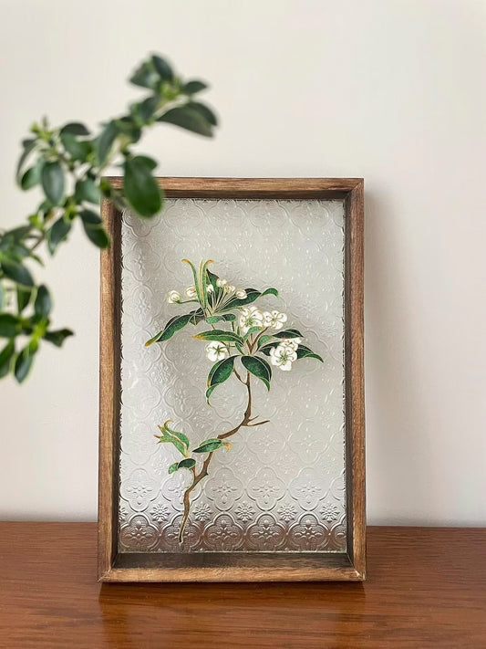 Jasmine on Glass,Beginner Cloisonne Enamel DIY Kit, with Tutorial& All Tools