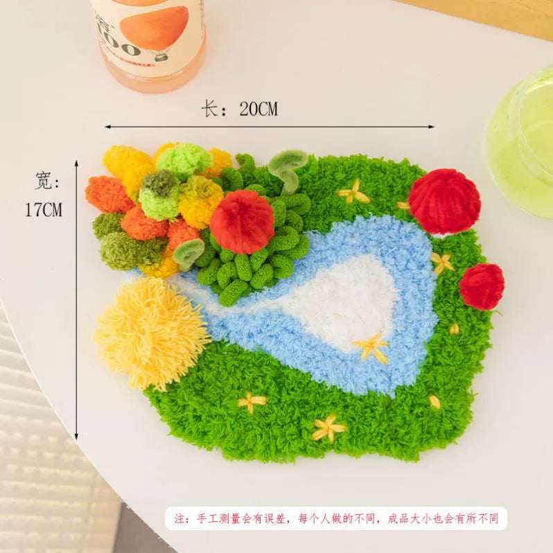 Latch Hook Kits DIY Moss Carpet Material Package Coaster Forest Handmade Mesh Cloth Decorative Painting Creative Gift Ins Handmade