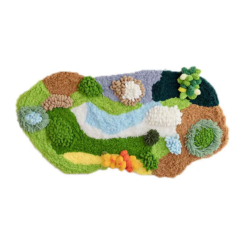 Latch Hook Kits DIY Moss Carpet Coaster Material Package Beginner Friendly Gift Ins Living Room Decoration Crochet