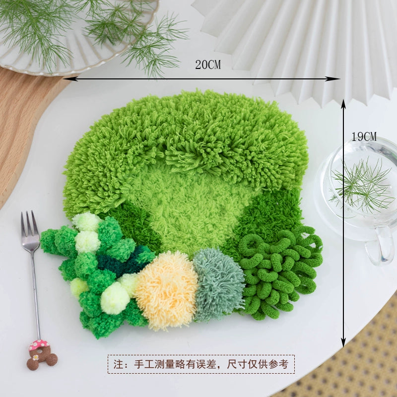 Latch Hook Kits DIY Moss Carpet Coaster Material Package Beginner Friendly Gift Ins Living Room Decoration Crochet