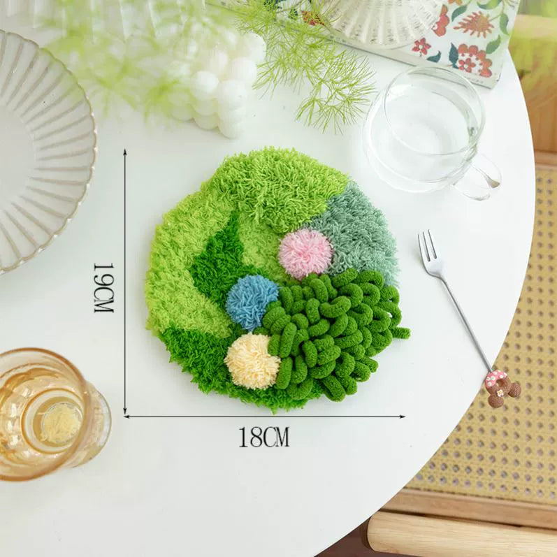 Latch Hook Kits DIY Moss Carpet Material Package Coaster Forest Handmade Mesh Cloth Decorative Painting Creative Gift Ins Handmade