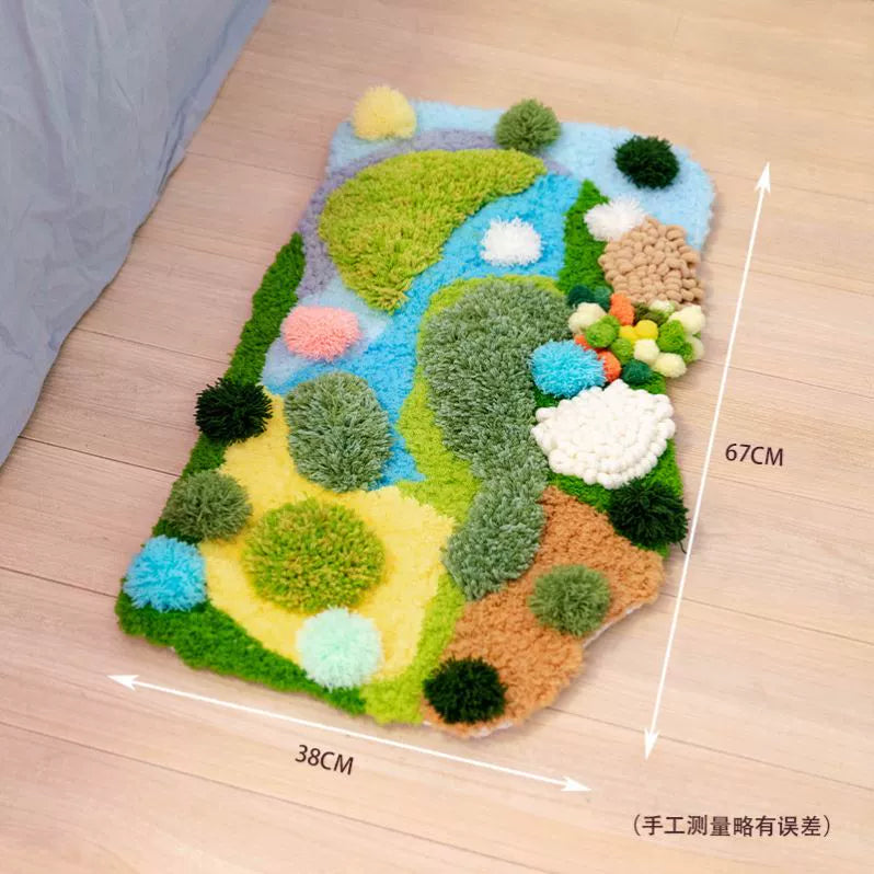 Latch Hook Kits DIY Moss Carpet Material Package Coaster Forest Handmade Mesh Cloth Decorative Painting Creative Gift Ins Handmade