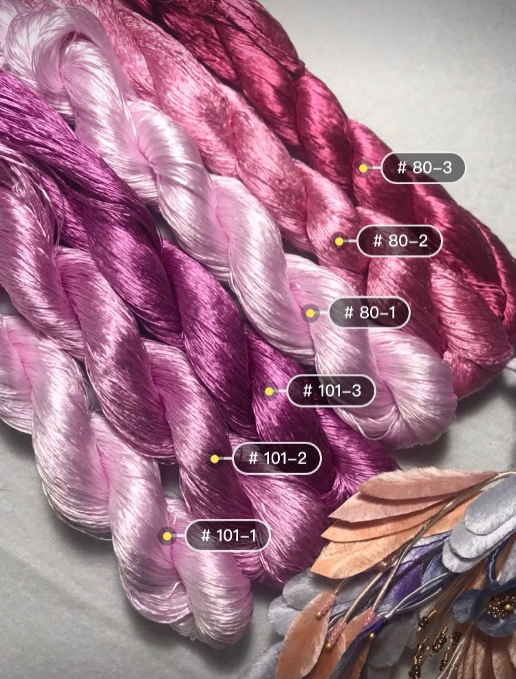 Untwisted Hand-dyed Mulberry Silk Floss Threads -1 Giant Skein 420 m,Velvet Flower Making Material