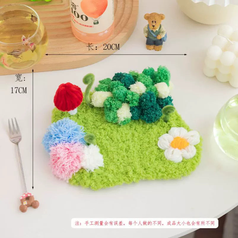 Latch Hook Kits DIY Moss Carpet Material Package Coaster Forest Handmade Mesh Cloth Decorative Painting Creative Gift Ins Handmade