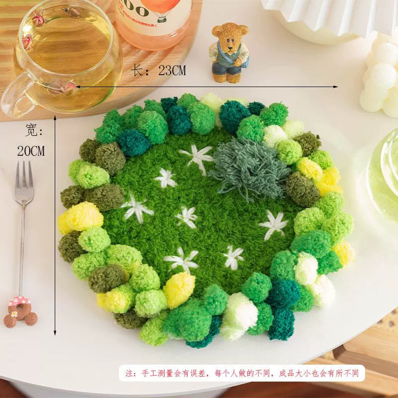 Latch Hook Kits DIY Moss Carpet Material Package Coaster Forest Handmade Mesh Cloth Decorative Painting Creative Gift Ins Handmade