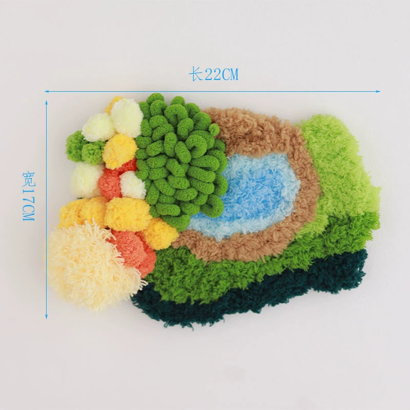 Latch Hook Kits DIY Moss Carpet Coaster Material Package Beginner Friendly Gift Ins Living Room Decoration Crochet