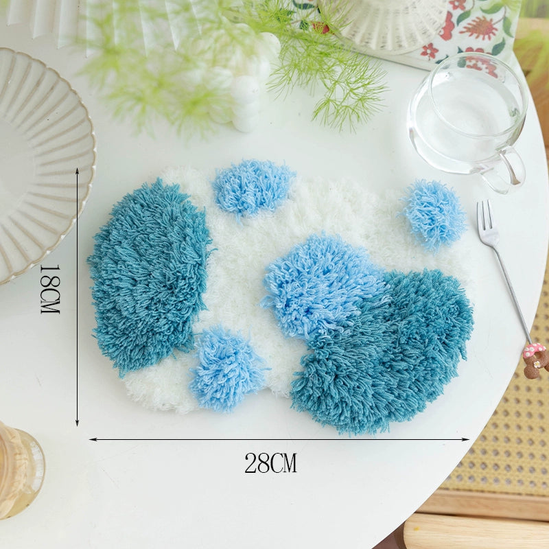 Latch Hook Kits DIY Moss Carpet Coaster Material Package Beginner Friendly Gift Ins Living Room Decoration Crochet