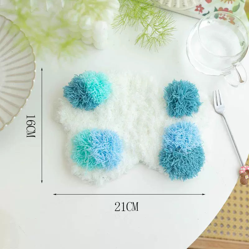 Latch Hook Kits Handmade DIY Moss Carpet Coaster Material Package, Beginner Friendly Ins Gift, Girlfriend Ornament Desk