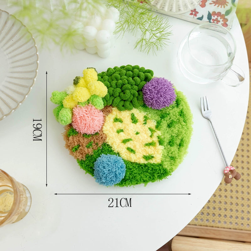 Latch Hook Kits DIY Moss Carpet Coaster Material Package Beginner Friendly Gift Ins Living Room Decoration Crochet