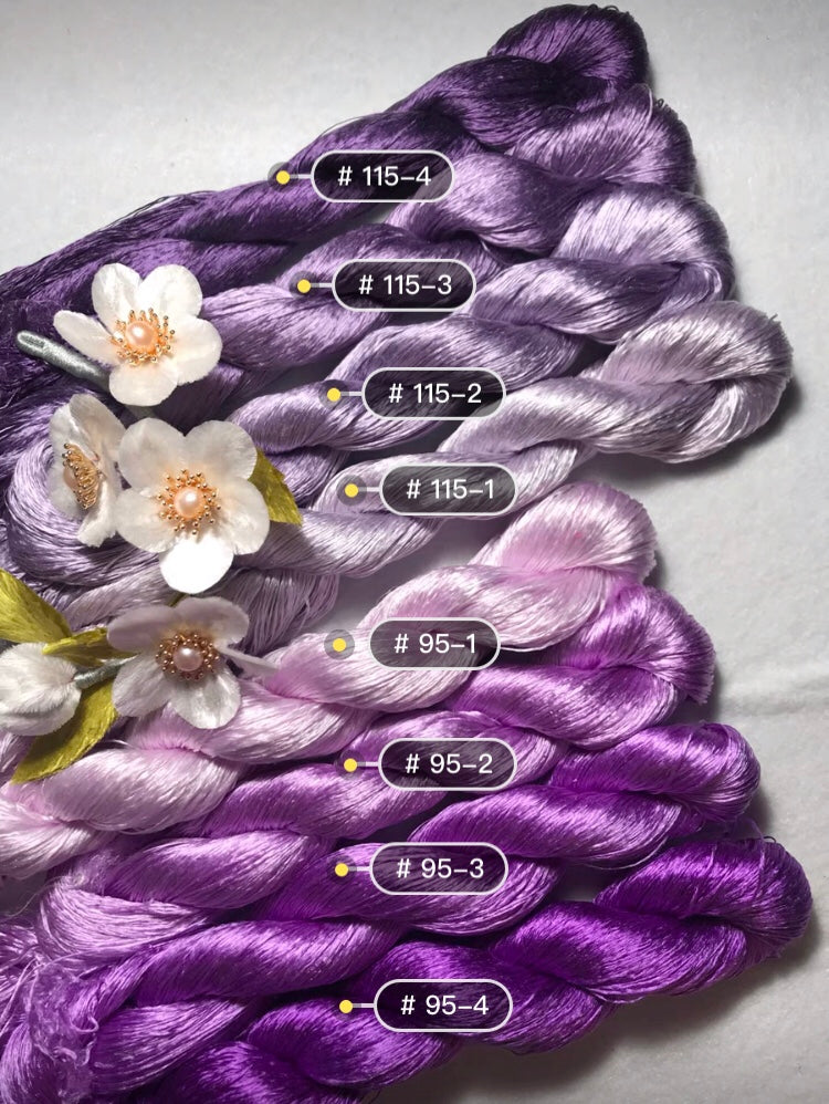 Untwisted Hand-dyed Mulberry Silk Floss Threads -1 Giant Skein 420 m,Velvet Flower Making Material