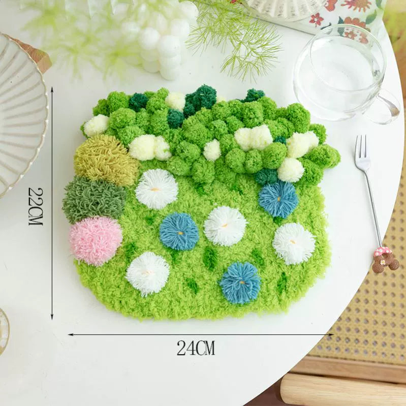 Latch Hook Kits DIY Moss Carpet Material Package Coaster Forest Handmade Mesh Cloth Decorative Painting Creative Gift Ins Handmade