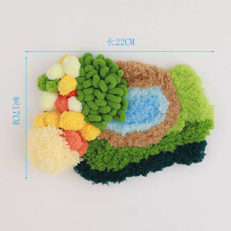 Latch Hook Kits Handmade DIY Moss Carpet Coaster Material Package, Beginner Friendly Ins Gift, Girlfriend Ornament Desk