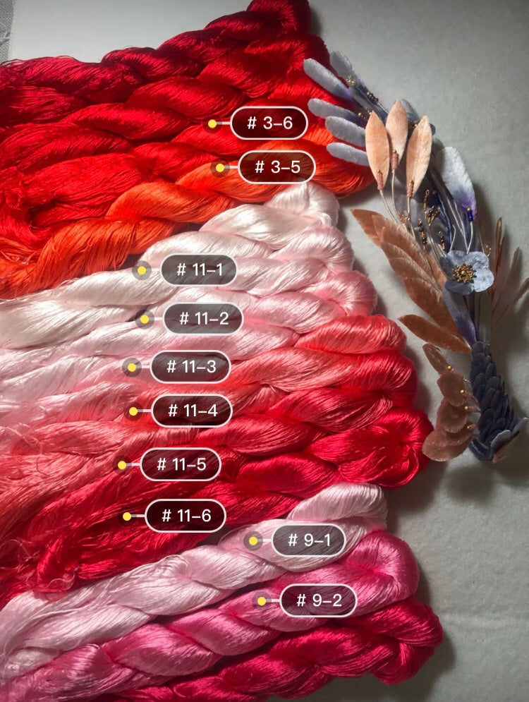 Untwisted Hand-dyed Mulberry Silk Floss Threads -1 Giant Skein 420 m,Velvet Flower Making Material