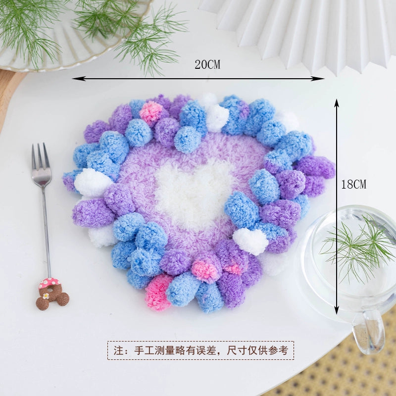 Latch Hook Kits DIY Moss Carpet Coaster Material Package Beginner Friendly Gift Ins Living Room Decoration Crochet