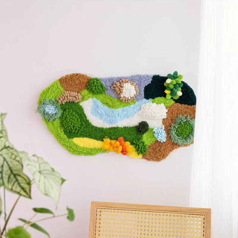 Latch Hook Kits DIY Moss Carpet Coaster Material Package Beginner Friendly Gift Ins Living Room Decoration Crochet