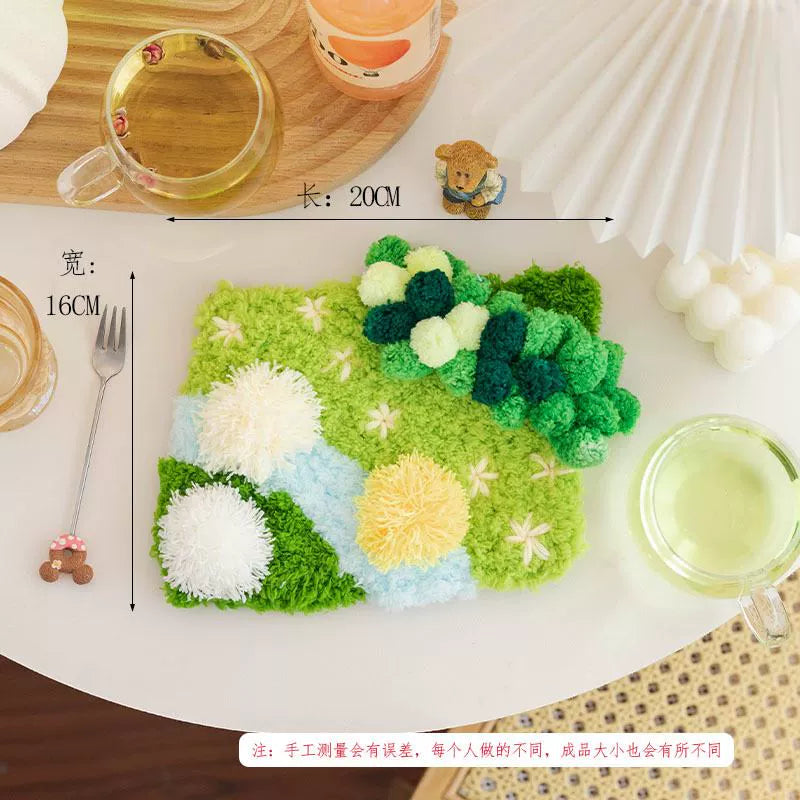 Latch Hook Kits DIY Moss Carpet Material Package Coaster Forest Handmade Mesh Cloth Decorative Painting Creative Gift Ins Handmade