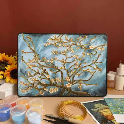 Van Gogh Almond Blossom, DIY Cloisonne Filigree Enamel Kit, with Tutorial& All Tools