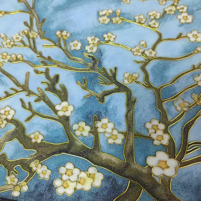 Van Gogh Almond Blossom, DIY Cloisonne Filigree Enamel Kit, with Tutorial& All Tools