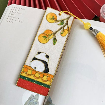 3PCs Panda Bookmarks, DIY Cloisonne Filigree Enamel Painting Kit, with Tutorial& All Tools
