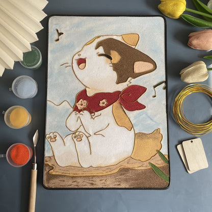 Singing Cat, DIY Cloisonne Filigree Enamel Kit, with Tutorial& All Tools