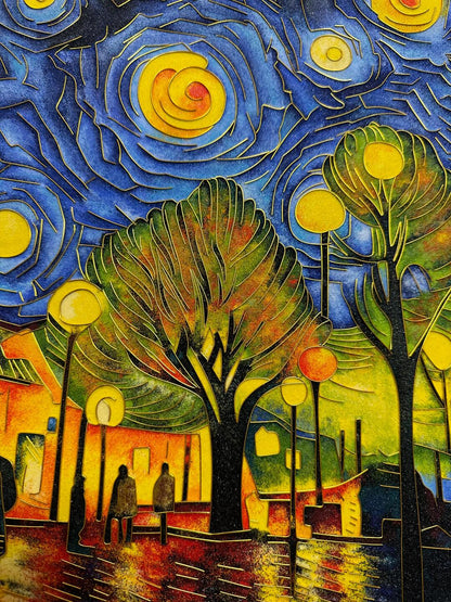Van Gogh Starry Night, DIY Cloisonne Filigree Enamel Kit, with Tutorial& All Tools
