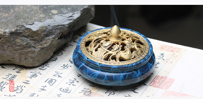 Blue Copper Antique Incense Burner