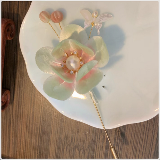 [Video]Green Sakura-Beginner Silk Flower DIY Kit-Portion for 2-Materials Only-with Free Detailed Tutorial