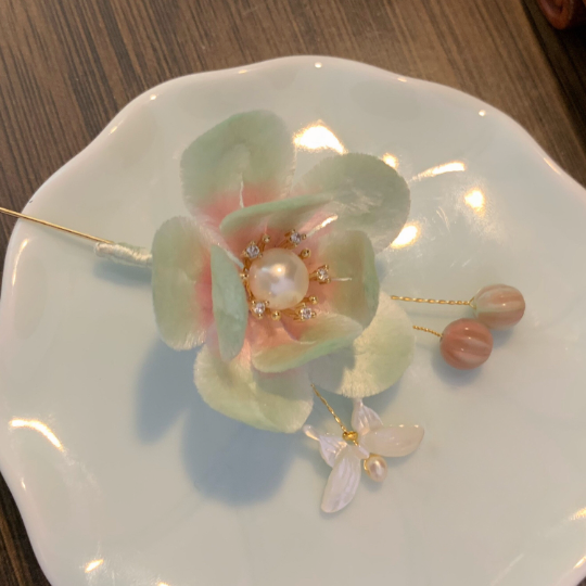 [Video]Green Sakura-Beginner Silk Flower DIY Kit-Portion for 2-Materials Only-with Free Detailed Tutorial