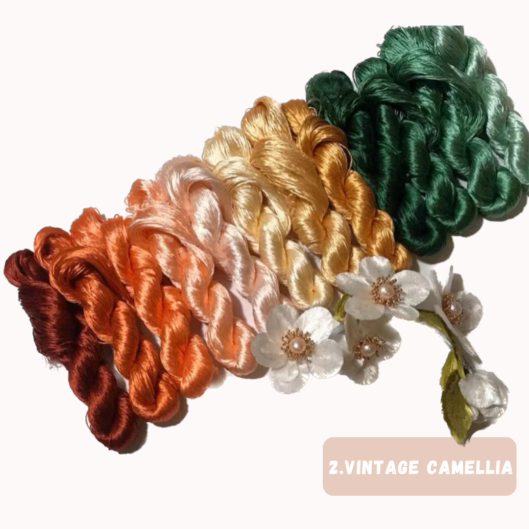 Untwisted Hand-dyed Mulberry Silk Floss Threads Combo-12 Skeins,Velvet Flower Making Material