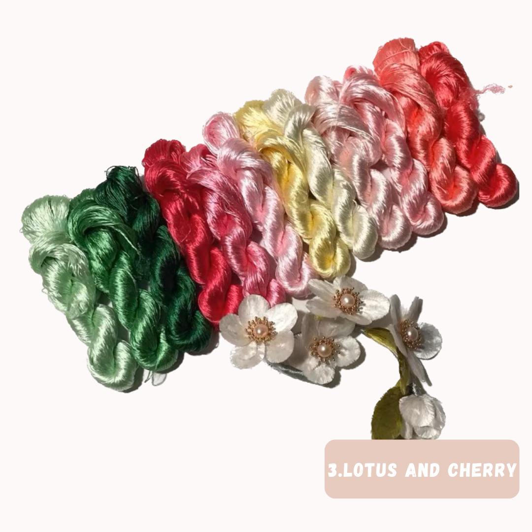 Untwisted Hand-dyed Mulberry Silk Floss Threads Combo-12 Skeins,Velvet Flower Making Material