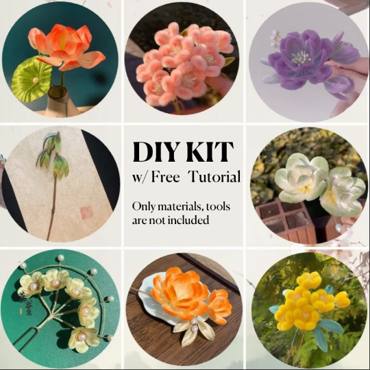 [Video]Beginner Silk Flower DIY Kit-Portion for 2-Materials Only-with Free Detailed Tutorial